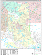 Missouri City  Wall Map Premium Style